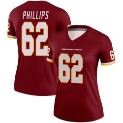 Washington Commanders Women's Legend Burgundy Jersey (62 Tyre Phillips)