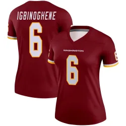 Washington Commanders Women's Legend Burgundy Jersey (6 Noah Igbinoghene)