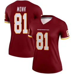 Washington Commanders Women's Legend Burgundy Jersey (81 Art Monk)
