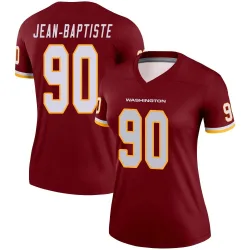 Washington Commanders Women's Legend Burgundy Jersey (90 Javontae Jean-Baptiste)
