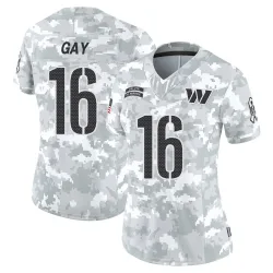 Washington Commanders Women's Limited Arctic Camo 2024 Salute to Service Jersey (16 Matt Gay)