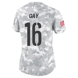Washington Commanders Women's Limited Arctic Camo 2024 Salute to Service Jersey (16 Matt Gay)