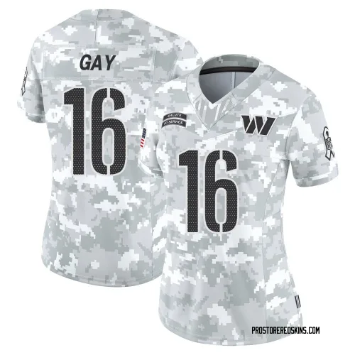 Washington Commanders Women's Limited Arctic Camo 2024 Salute to Service Jersey (16 Matt Gay)