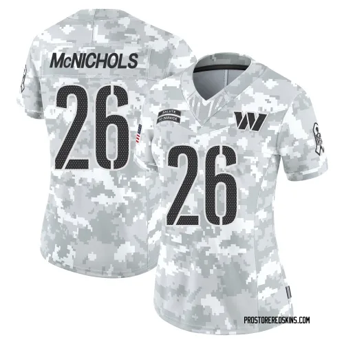 Washington Commanders Women's Limited Arctic Camo 2024 Salute to Service Jersey (26 Jeremy McNichols)
