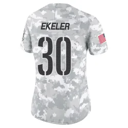 Washington Commanders Women's Limited Arctic Camo 2024 Salute to Service Jersey (30 Austin Ekeler)