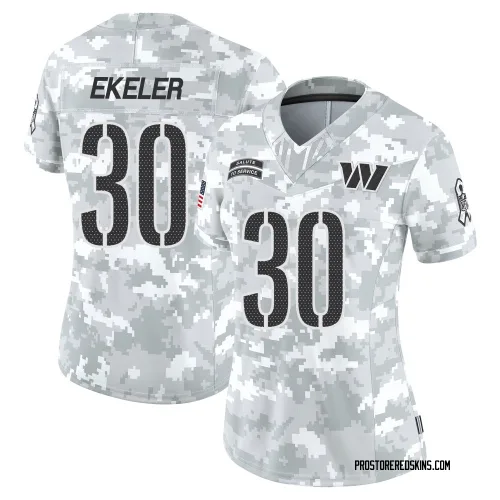 Washington Commanders Women's Limited Arctic Camo 2024 Salute to Service Jersey (30 Austin Ekeler)