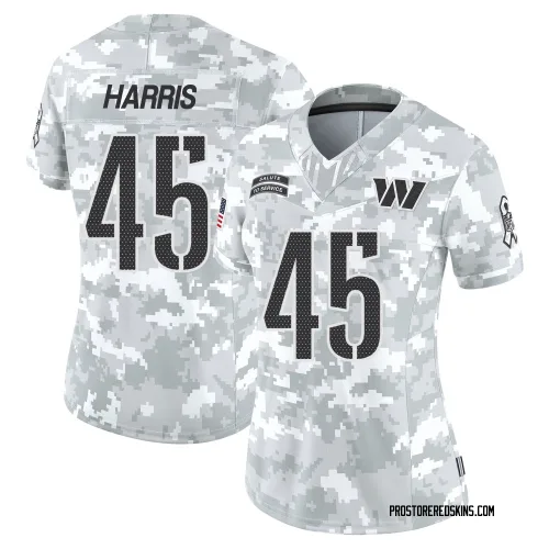 Washington Commanders Women's Limited Arctic Camo 2024 Salute to Service Jersey (45 De'Jon Harris)