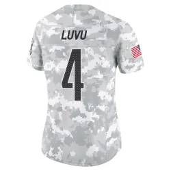 Washington Commanders Women's Limited Arctic Camo 2024 Salute to Service Jersey (4 Frankie Luvu)