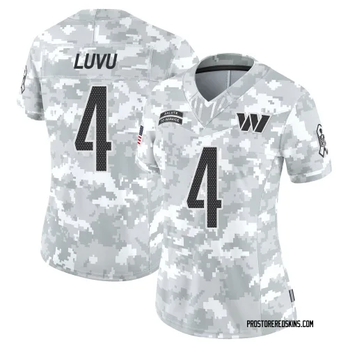 Washington Commanders Women's Limited Arctic Camo 2024 Salute to Service Jersey (4 Frankie Luvu)