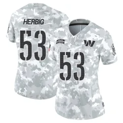 Washington Commanders Women's Limited Arctic Camo 2024 Salute to Service Jersey (53 Nate Herbig)
