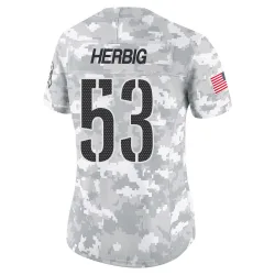 Washington Commanders Women's Limited Arctic Camo 2024 Salute to Service Jersey (53 Nate Herbig)