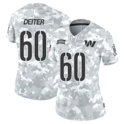 Washington Commanders Women's Limited Arctic Camo 2024 Salute to Service Jersey (60 Michael Deiter)