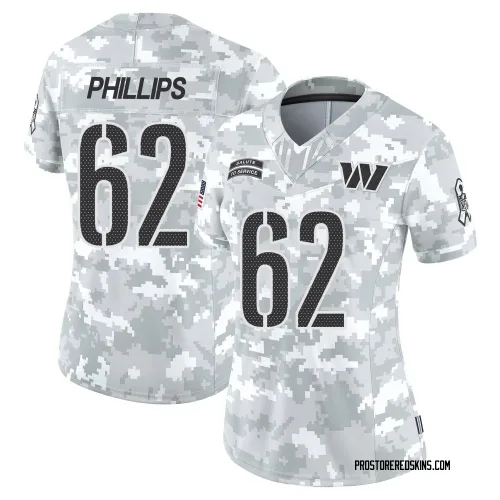 Washington Commanders Women's Limited Arctic Camo 2024 Salute to Service Jersey (62 Tyre Phillips)