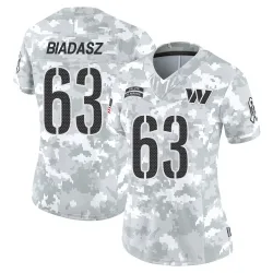 Washington Commanders Women's Limited Arctic Camo 2024 Salute to Service Jersey (63 Tyler Biadasz)
