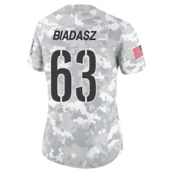 Washington Commanders Women's Limited Arctic Camo 2024 Salute to Service Jersey (63 Tyler Biadasz)
