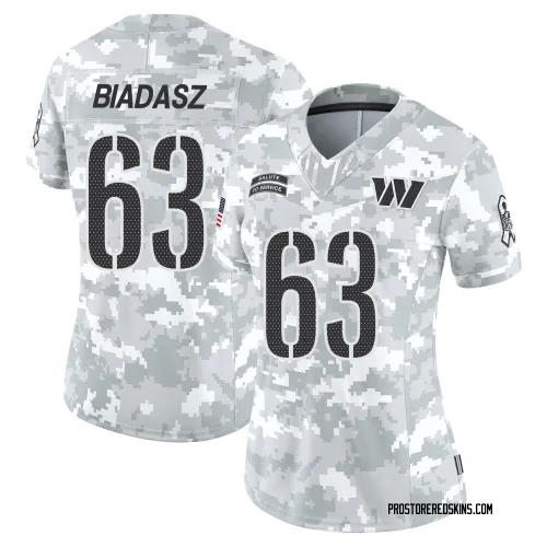 Washington Commanders Women's Limited Arctic Camo 2024 Salute to Service Jersey (63 Tyler Biadasz)