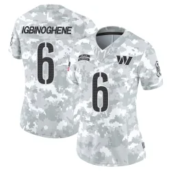 Washington Commanders Women's Limited Arctic Camo 2024 Salute to Service Jersey (6 Noah Igbinoghene)