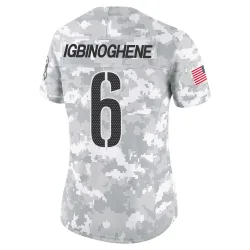Washington Commanders Women's Limited Arctic Camo 2024 Salute to Service Jersey (6 Noah Igbinoghene)