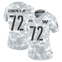 Washington Commanders Women's Limited Arctic Camo 2024 Salute to Service Jersey (72 Josh Conerly Jr.)