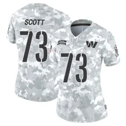Washington Commanders Women's Limited Arctic Camo 2024 Salute to Service Jersey (73 Trent Scott)