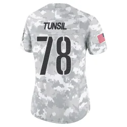 Washington Commanders Women's Limited Arctic Camo 2024 Salute to Service Jersey (78 Laremy Tunsil)