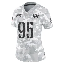 Washington Commanders Women's Limited Arctic Camo 2024 Salute to Service Jersey (95 Jer'Zhan Newton)