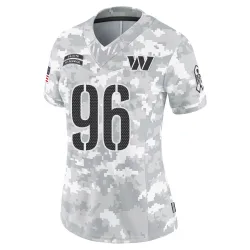 Washington Commanders Women's Limited Arctic Camo 2024 Salute to Service Jersey (96 Jalyn Holmes)