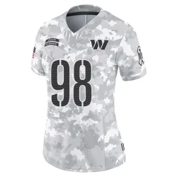 Washington Commanders Women's Limited Arctic Camo 2024 Salute to Service Jersey (98 Sheldon Day)