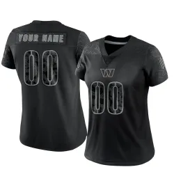 Washington Commanders Women's Limited Black Reflective Jersey (00 Custom)