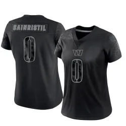 Washington Commanders Women's Limited Black Reflective Jersey (0 Mike Sainristil)