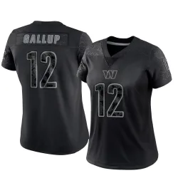 Washington Commanders Women's Limited Black Reflective Jersey (12 Michael Gallup)