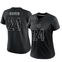 Washington Commanders Women's Limited Black Reflective Jersey (24 Michael Davis)