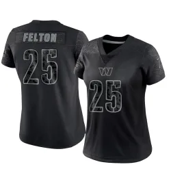 Washington Commanders Women's Limited Black Reflective Jersey (25 Demetric Felton)