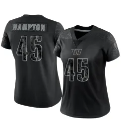 Washington Commanders Women's Limited Black Reflective Jersey (45 Dominique Hampton)