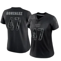 Washington Commanders Women's Limited Black Reflective Jersey (47 Zane Gonzalez)