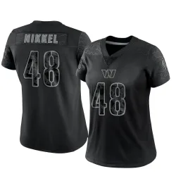 Washington Commanders Women's Limited Black Reflective Jersey (48 Ben Nikkel)