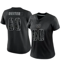 Washington Commanders Women's Limited Black Reflective Jersey (60 Michael Deiter)
