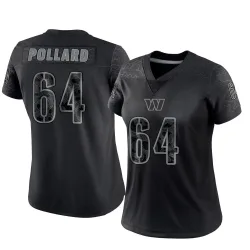 Washington Commanders Women's Limited Black Reflective Jersey (64 Norell Pollard)
