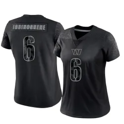 Washington Commanders Women's Limited Black Reflective Jersey (6 Noah Igbinoghene)