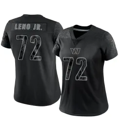 Washington Commanders Women's Limited Black Reflective Jersey (72 Charles Leno Jr.)