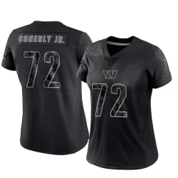 Washington Commanders Women's Limited Black Reflective Jersey (72 Josh Conerly Jr.)