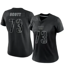 Washington Commanders Women's Limited Black Reflective Jersey (73 Trent Scott)