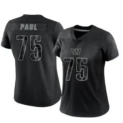 Washington Commanders Women's Limited Black Reflective Jersey (75 Chris Paul)