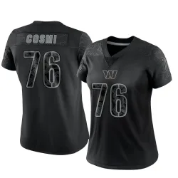 Washington Commanders Women's Limited Black Reflective Jersey (76 Sam Cosmi)