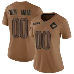Washington Commanders Women's Limited Brown 2023 Salute To Service Jersey (00 Custom)
