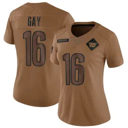 Washington Commanders Women's Limited Brown 2023 Salute To Service Jersey (16 Matt Gay)