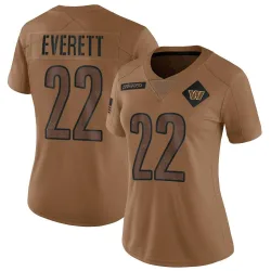 Washington Commanders Women's Limited Brown 2023 Salute To Service Jersey (22 Deshazor Everett)