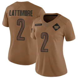 Washington Commanders Women's Limited Brown 2023 Salute To Service Jersey (2 Marshon Lattimore)