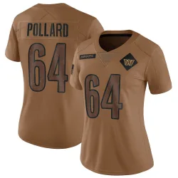 Washington Commanders Women's Limited Brown 2023 Salute To Service Jersey (64 Norell Pollard)