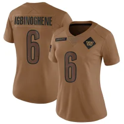Washington Commanders Women's Limited Brown 2023 Salute To Service Jersey (6 Noah Igbinoghene)